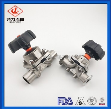 Sanitary Manually Operated 2-Way Diaphragm Valve with Stainless Steel Body