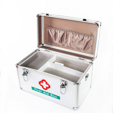 12 Inch Aluminum Alloy Safety Medicine Medical Box Silver Color Case