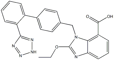 2-Ethoxy-3-[[4-[2-(1H-tetrazol-5-yl)phenyl]phenyl]methyl]-3H- benzoimidazole-4-carboxylic acid (Cand