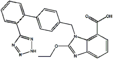2-Ethoxy-3-[[4-[2-(1H-tetrazol-5-yl)phenyl]phenyl]methyl]-3H- benzoimidazole-4-carboxylic acid (Cand