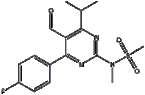 4-(4-Fluorophenyl)-6-isopropyl-2-[(N-methyl-N- methylsulfonyl)amino]pyrimidinyl-5-yl-formyl (Z8)