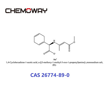 1,4-Cyclohexadiene-1-acetic acid, a-[(3-methoxy-1-methyl-3-oxo-1-propenyl)amino]-,monosodium salt, (