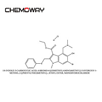 Arbidol hydrochloride（131707-23-8）1H-INDOLE-3-CARBOXYLIC ACID, 6-BROMO-4-[(DIMETHYLAMINO)METHYL]-5-H
