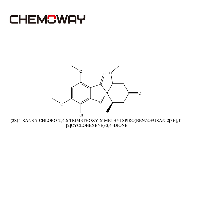 GRISEOFULVIN（126-07-8 ）(2S)-TRANS-7-CHLORO-2',4,6-TRIMETHOXY-6'-METHYLSPIRO(BENZOFURAN-2[3H],1'-[2]C