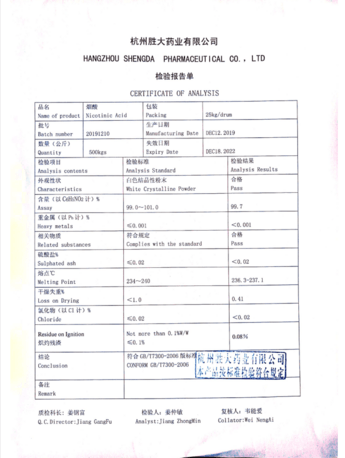 Vitamin B3 Nicotinic acid