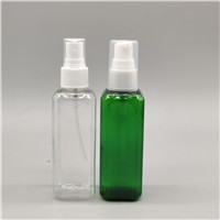 High quality PET60ML 100ML 120ML square spray bottle lotion full cover bottle
