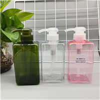 250 450 650ml emulsion square plastic bottle Quality PET shampoo bottle customizable color