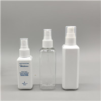 High quality PET60ML 100ML 120ML square spray bottle lotion full cover bottle