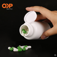 White PE HDPE PP Pet Plastic Amber Solid Pill Bottle Healthcare Supplement 200ml