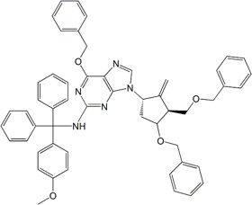 6-(Benzyloxy)-9-((1S,3S)-4-(benzyloxy)-3-((benzyloxy)methyl)-2-methylenecyclopentyl)-N-((4-methoxyph