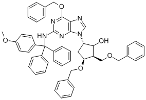 (1S,2S,3S,5S)-3-(benzyloxy)-5-(6-(benzyloxy)-2-(((4-methoxyphenyl)diphenylmethyl)amino)-9H-purin-9-y