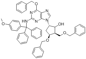 (1S,2S,3S,5S)-3-(benzyloxy)-5-(6-(benzyloxy)-2-(((4-methoxyphenyl)diphenylmethyl)amino)-9H-purin-9-y