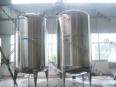 Large industrial stainless steel wine storage tank