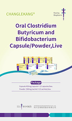 Oral clostridium butyricum and bifidobacterium capsule/powder,live