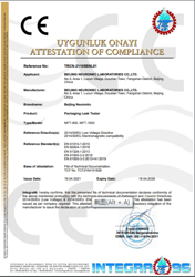 package leak tester  CE certificate