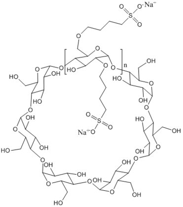 182410-00-0 Injection grade sulfobutyl ether beta cyclodextrin sodium SBECD