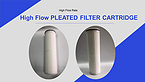 High flow pleated filter cartridge