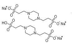 Half as many 1, 4 - piperazine ethyl sulfonic acid sodium salt