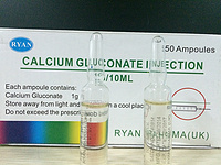 Calcium gluconate injection, 1g/10ml