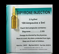 Dipyrone injection, 2.5g/5ml