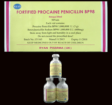 Fortified procaine penicillin for injection, 4mega/20ml