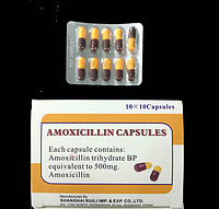 Amoxicillin capsules, 500mg