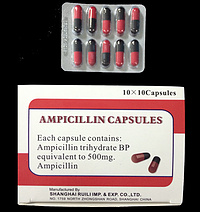 Ampicillin capsules, 500mg