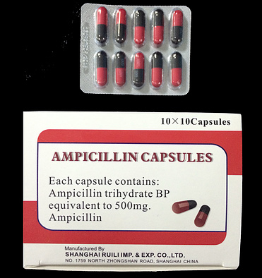 Ampicillin capsules, 500mg