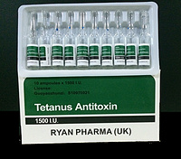 Tetanus antitoxin injection, 1500I.U
