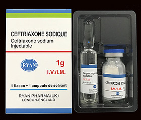 Ceftriaxone sodium for injection+WFI, 1g+10ml