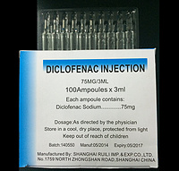 Diclofenac injection, 75mg/3ml