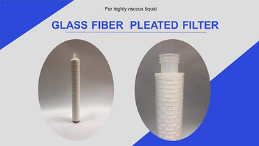 Glass fiber pleated filter cartridge