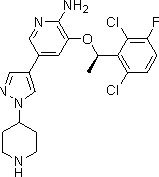 3-[1-(2,6-Dichloro-3-fluoro-phenyl)-ethoxy]-5-(1-piperidin-4-yl-1H-pyrazol-4-yl)-pyridin-2-ylamine