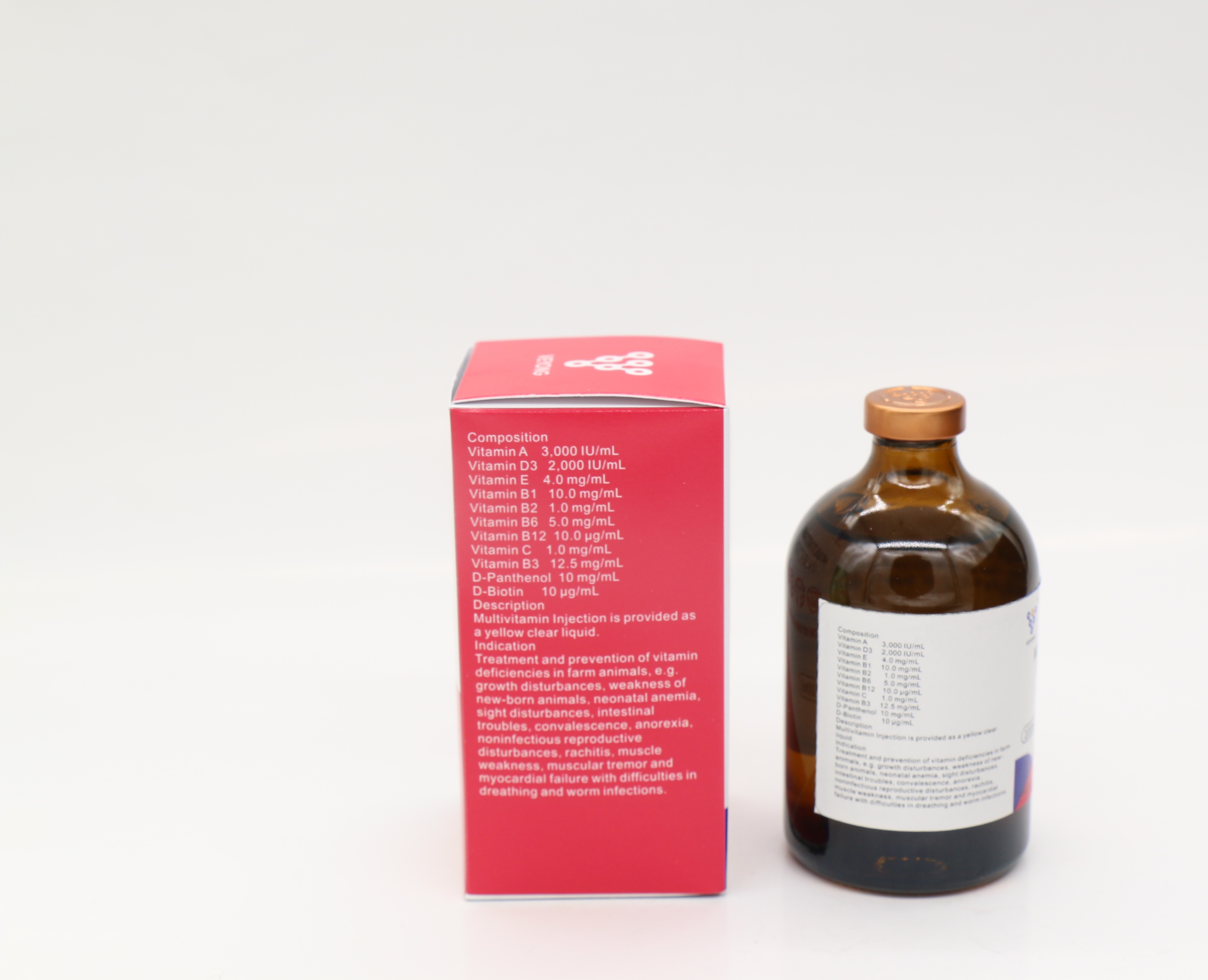 Multivitamin injection for veterinary use  
