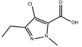 synthesis process of 4-chloro-3-ethyl-1-methyl-5-pyrazolecarboxylic acid