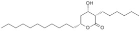 3-Hexyltetrahydro-4-hydroxy-6-undecyl-2H-pyran-2-one