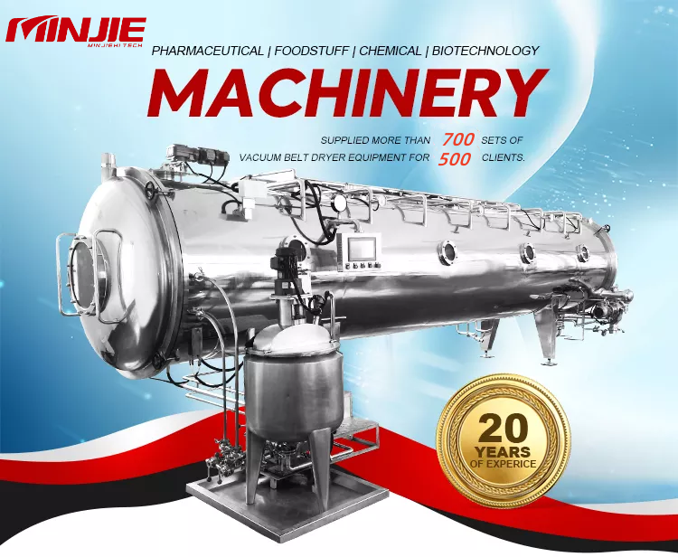 Fine chemical Powder liquid drying vacuum belt dryer equipment  