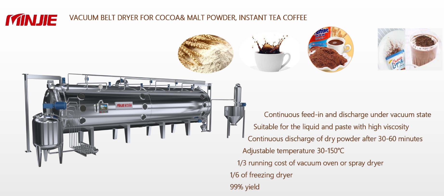 Natural Color solutions with natural pigments low temperature vacuum belt dryer  