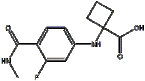 1-((3-fluoro-4-(methylcarbamoyl)phenyl)amino)cyclobutanecarboxylic acid