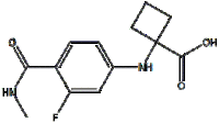 1-((3-fluoro-4-(methylcarbamoyl)phenyl)amino)cyclobutanecarboxylic acid