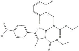 ethyl 2-((2,6-difluorobenzyl)(ethoxycarbonyl)amino)-4-methyl-5-(4-nitrophenyl)thiophene-3-carboxylat