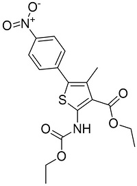 2-((Ethoxycarbonyl)amin o)-4-methyl-5-(4-nitroph enyl)thiophene-3-carbox ylic acid ethyl ester
