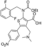 2-((2,6-difluorobenzyl)(e thoxycarbonyl)amino)-4- ((dimethylamino)methyl) -5-(4-nitrophenyl)thiophe 