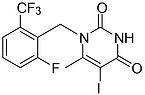 1-[2-fluoro-6-(trifluorometh yl)benzyl]-5-iodo-6-methylp yrimidine-2,4(1H,3H)-dione