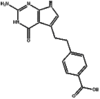 4-[2-(2-amino-4,7-dihydro-4-oxo-1h-pymol [2,3-d] pyrimodin-5-yl)ethyl] benzoic acid