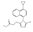 Methyl 2-((5-bromo-4-(4-cyclopropylnaphthalen-1-yl)-4H-1,2,4-triazol-3-yl)thio)acetate