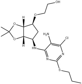 2-[[(3aR,4S,6R,6aS)-6-[[5-amino-6-chloro-2- (propylthio)-4-pyrimidinyl)amino]tetrahydro-2,2-dimethyl