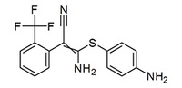 SL327, 3-amino-3-(4-aminophenylthio)-2-(2-(trifluoromethyl)phenyl)acrylonitrile