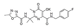 Raltegravir potassium, N-(2-(4-(4-Fluorobenzylcarbamoyl)-5- hydroxy-1-methyl-6-oxo-1,6-dihydropyrimi