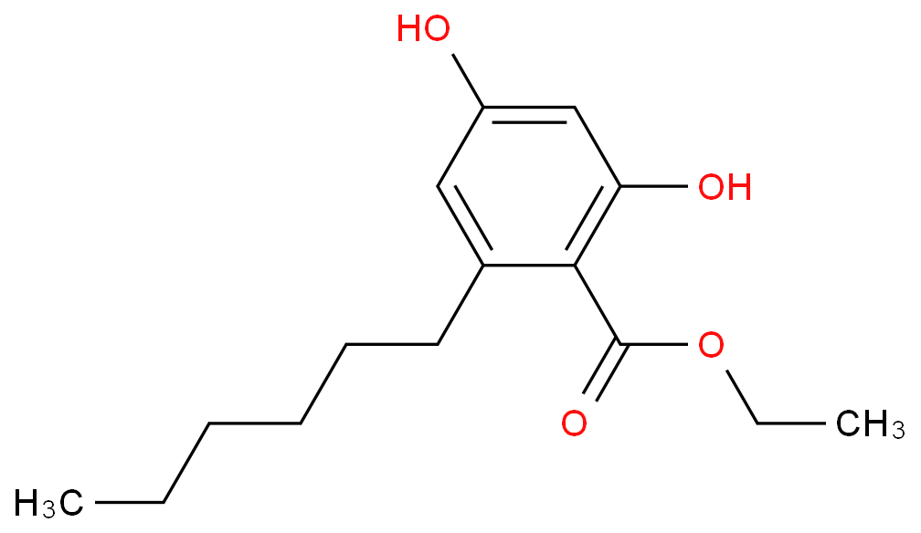 Benzoic acid, 2-hexyl-4, 6-dihydroxy-, ethyl ester